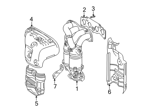 2001 Toyota RAV4 Exhaust Manifold Manifold Diagram for 25051-28260