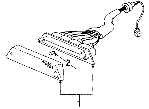 1987 Acura Integra High Mount Lamps Light Assembly, High Mount Stop Diagram for 34270-SD2-A11