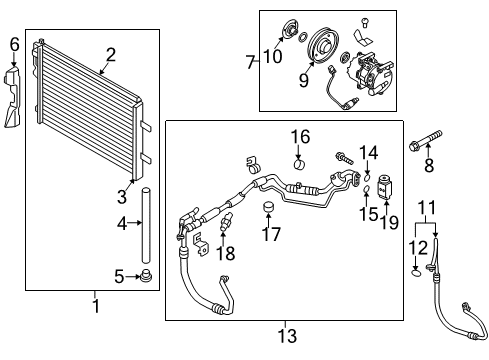 2017 Kia Rio Air Conditioner Compressor Assembly Diagram for 977011W600