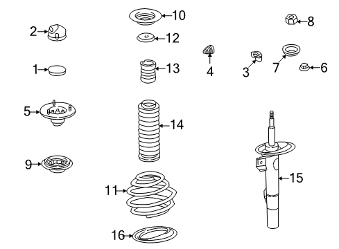 1998 BMW 740i Struts & Components - Front Grommet Diagram for 31321090623