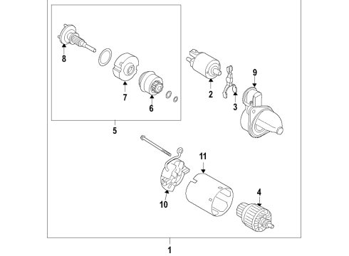 2020 Hyundai Elantra GT Starter Ring Gear Assembly Diagram for 361382E121