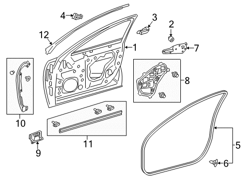 2020 Lexus LS500h Front Door Bracket, Door ARMREST Diagram for 67646-50040