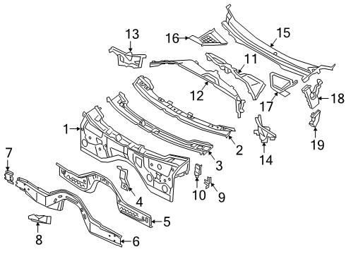 2022 BMW X5 Cowl MOUNT, SUPPORTING TUBE, LEFT Diagram for 41007933259
