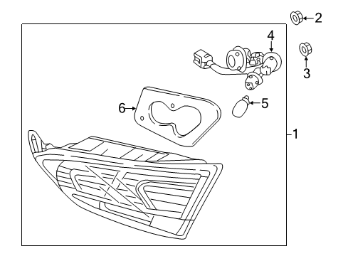 2019 Hyundai Accent Bulbs Lamp Assembly-Rear Combination Inside, RH Diagram for 92404-J0110