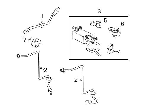 2003 Lexus SC430 Emission Components Vapor Canister Clip Diagram for 23849-31010