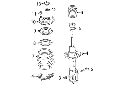 2022 Kia Soul Struts & Components - Front Front Strut Assembly Kit, Left Diagram for 54650K0110