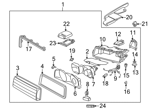 1997 BMW 740i Headlamps Right Cover Glass Diagram for 63128361280