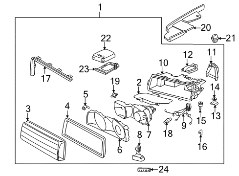 2001 BMW 740i Headlamps Holder For Ctrl Unit Of Left Xenon-Light Diagram for 63128387515