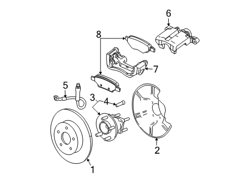 2008 Chevrolet Cobalt Brake Components Rear Pads Diagram for 93190338