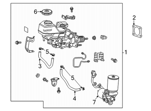 2022 Lexus NX450h+ Dash Panel Components CYLINDER ASSY, BRAKE Diagram for 47050-78180