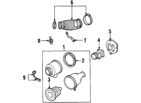 1999 Ford Windstar Filters Air Cleaner Assembly Diagram for XF2Z-9600-BA