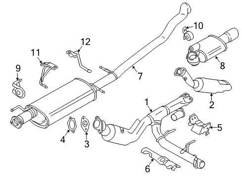 2015 Ford Expedition Exhaust Components Muffler & Pipe Diagram for GL7Z-5230-A