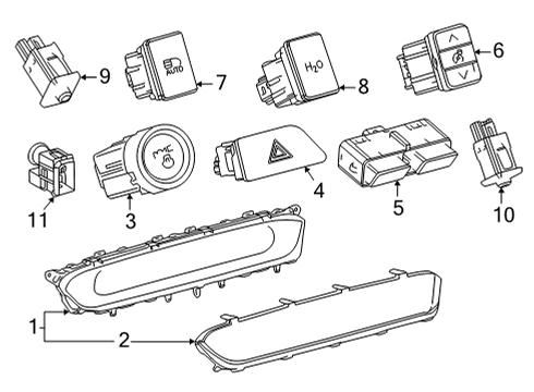 2016 Toyota Mirai Cluster & Switches, Instrument Panel Lens Diagram for 83852-62010