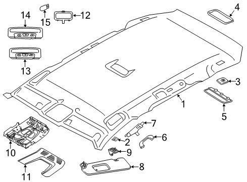 2019 BMW 330i xDrive Sunroof HEADLINER CONTROL MODULE Diagram for 61315A0F647