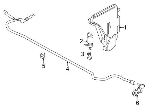 2014 BMW 640i Gran Coupe Wiper & Washer Components Hose Line, Headlight Cleaning System Diagram for 61677274557
