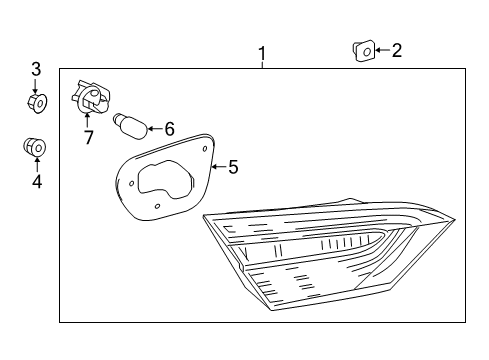 2021 Toyota Camry Bulbs Back Up Lamp Assembly Diagram for 81590-06880