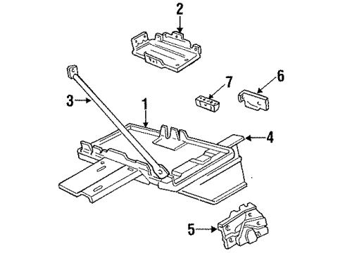 1994 Ford F-250 Battery Battery Tray Brace Diagram for F4TZ-10769-A