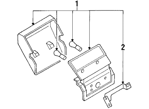 1988 Nissan Sentra High Mount Lamps Lamp-Assembly Stop Blue Diagram for 26590-56A00