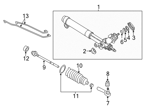 1998 Pontiac Sunfire P/S Pump & Hoses, Steering Gear & Linkage Gear Kit, Steering (Remanufacture) Diagram for 19330436