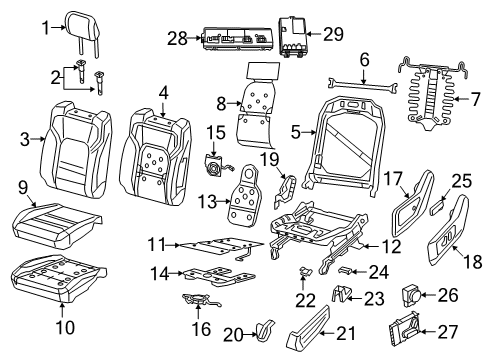 2019 Ram 1500 Power Seats Shield-Front Seat Diagram for 5ZE81TX7AA