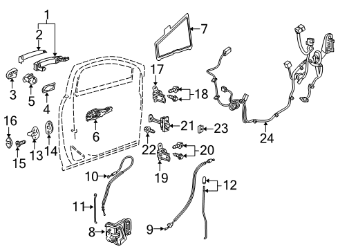 2020 Buick Enclave Front Door - Lock & Hardware Cover Diagram for 13598838