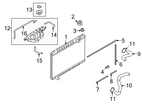 2019 Nissan GT-R Radiator & Components Hose-Reserve Tank Diagram for 21741-JF00A