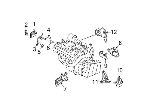 1997 Buick Park Avenue Engine & Trans Mounting Front Mount Diagram for 22201112