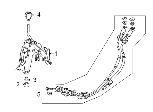 2018 Honda Civic Manual Transmission Knob, Change Lever *NH1015L* (DARK STEEL) Diagram for 54102-TBA-A02ZD