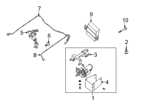2005 Nissan Armada Ride Control Bracket Assembly-Compressor & Dryer Diagram for 54367-7S000