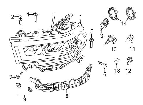 2019 Ram 2500 Headlamps Compress-LIMITER Diagram for 68448975AA