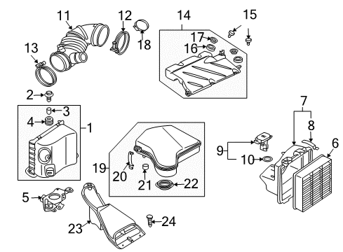 2005 Mitsubishi Outlander Filters Harness-Air Cleaner Diagram for MF661138