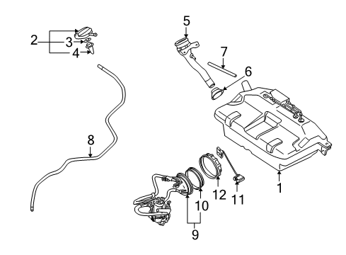 2003 BMW Z8 Fuel System Components Filler Pipe Diagram for 16111184399