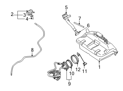 2003 BMW Z8 Fuel System Components Filler Cap Diagram for 16111184531