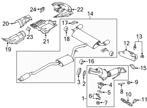 2015 Lincoln MKC Exhaust Components Converter Shield Diagram for CV6Z-5E258-A