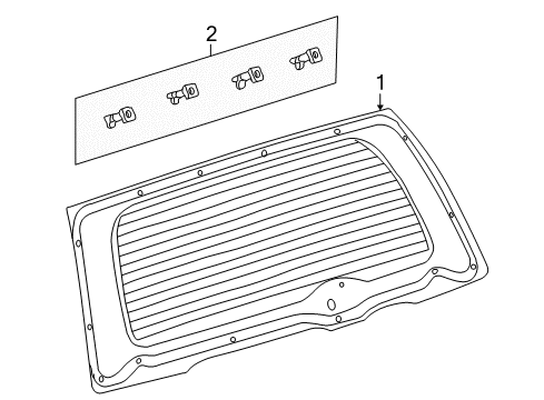 2004 Ford Excursion Lift Gate - Glass & Hardware Weatherstrip Diagram for 1C7Z-7842084-AA