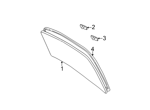 2004 Toyota Camry Back Glass, Reveal Moldings Reveal Molding Diagram for 75571-AA040