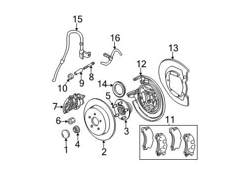 2000 Dodge Neon Rear Brakes Wheel Bolt Diagram for 4746174