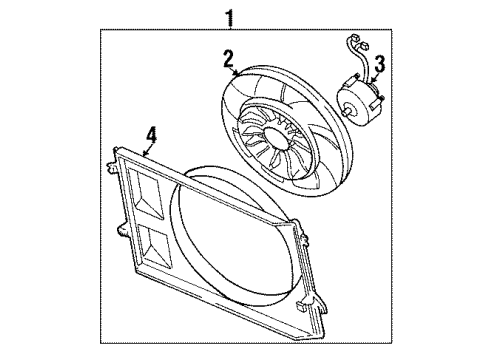 2002 Mercury Villager Cooling System, Radiator, Water Pump, Cooling Fan Shroud Diagram for XF5Z-8146-AA