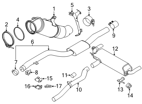 2020 BMW 740i Exhaust Components Intermediate Pipe Diagram for 18308635590