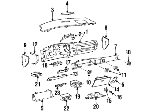 1994 Buick Roadmaster A/C & Heater Control Units Control, Heater & Air Conditioner Diagram for 16210714