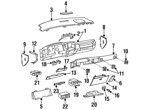 1994 Buick Roadmaster A/C & Heater Control Units Heater & Air Conditioner Control Assembly Diagram for 16193094