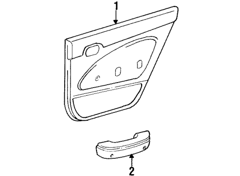 1997 Toyota Corolla Interior Trim - Rear Door Lock Knob Bezel Diagram for 69751-12050-B0