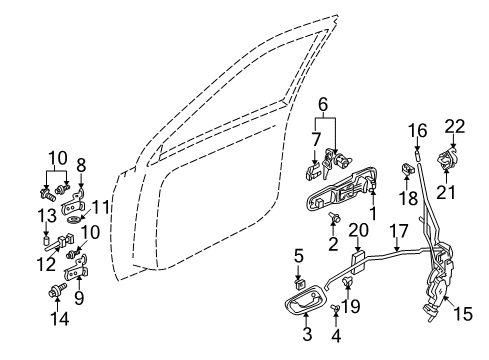 2000 Chevrolet Tracker Back Door Back Door Lock Assembly (On Esn) Diagram for 30021401