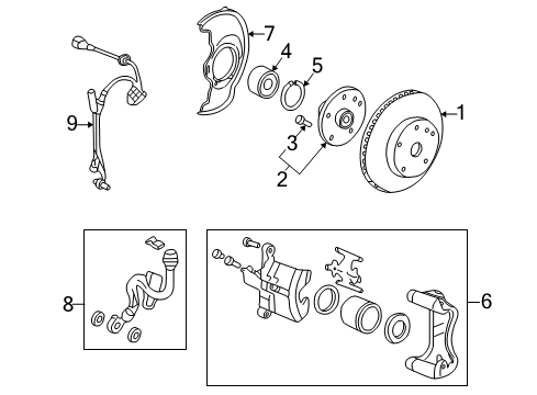 1998 Honda CR-V Front Brakes Hose Set, Right Front Brake Diagram for 01464-S10-010