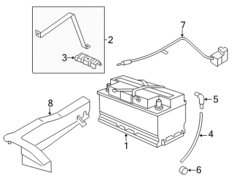 2013 BMW 740i Battery Battery Holder Diagram for 61217586937