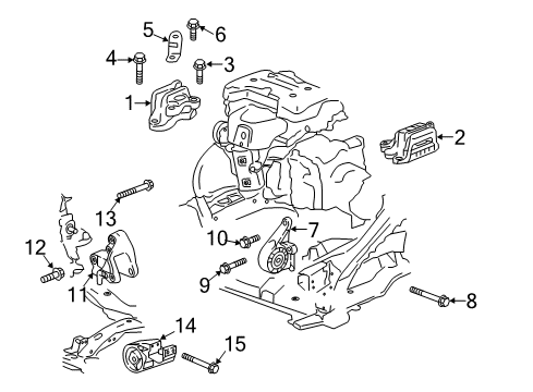2019 GMC Acadia Engine & Trans Mounting Rear Transmission Mount Diagram for 84699438