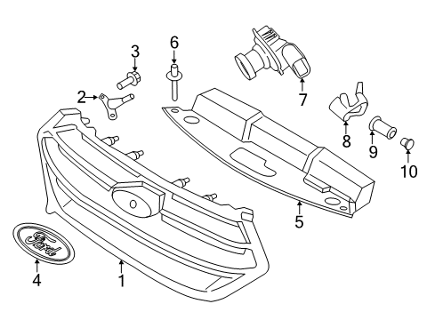 2015 Ford Edge Parking Aid Grille Retainer Diagram for FT4Z-5803178-A