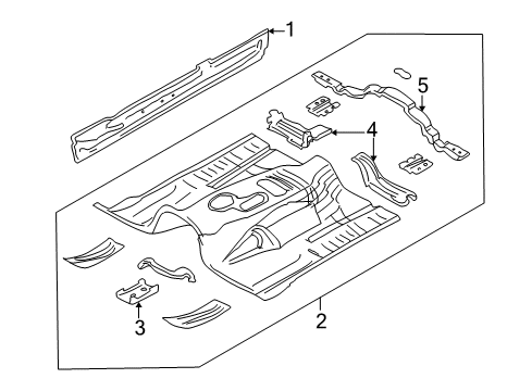 2003 Jeep Liberty Pillars, Rocker & Floor - Floor & Rails Pan-Floor Diagram for 55176800AD