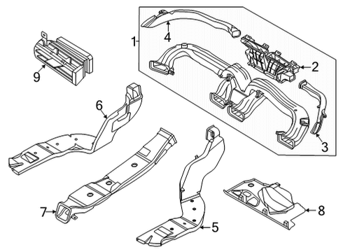 2021 Hyundai Sonata Ducts Duct Assembly-Side Air Vent, RH Diagram for 97490-L0000-NVC