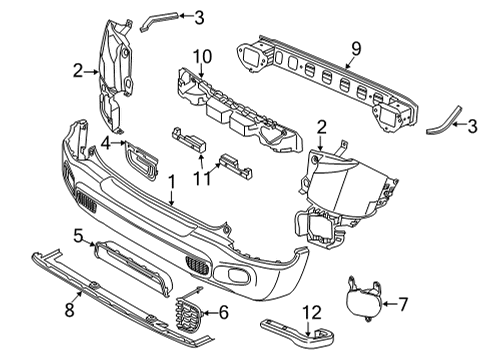 2018 Jeep Renegade Rear Bumper Retainer Diagram for 68073906AA